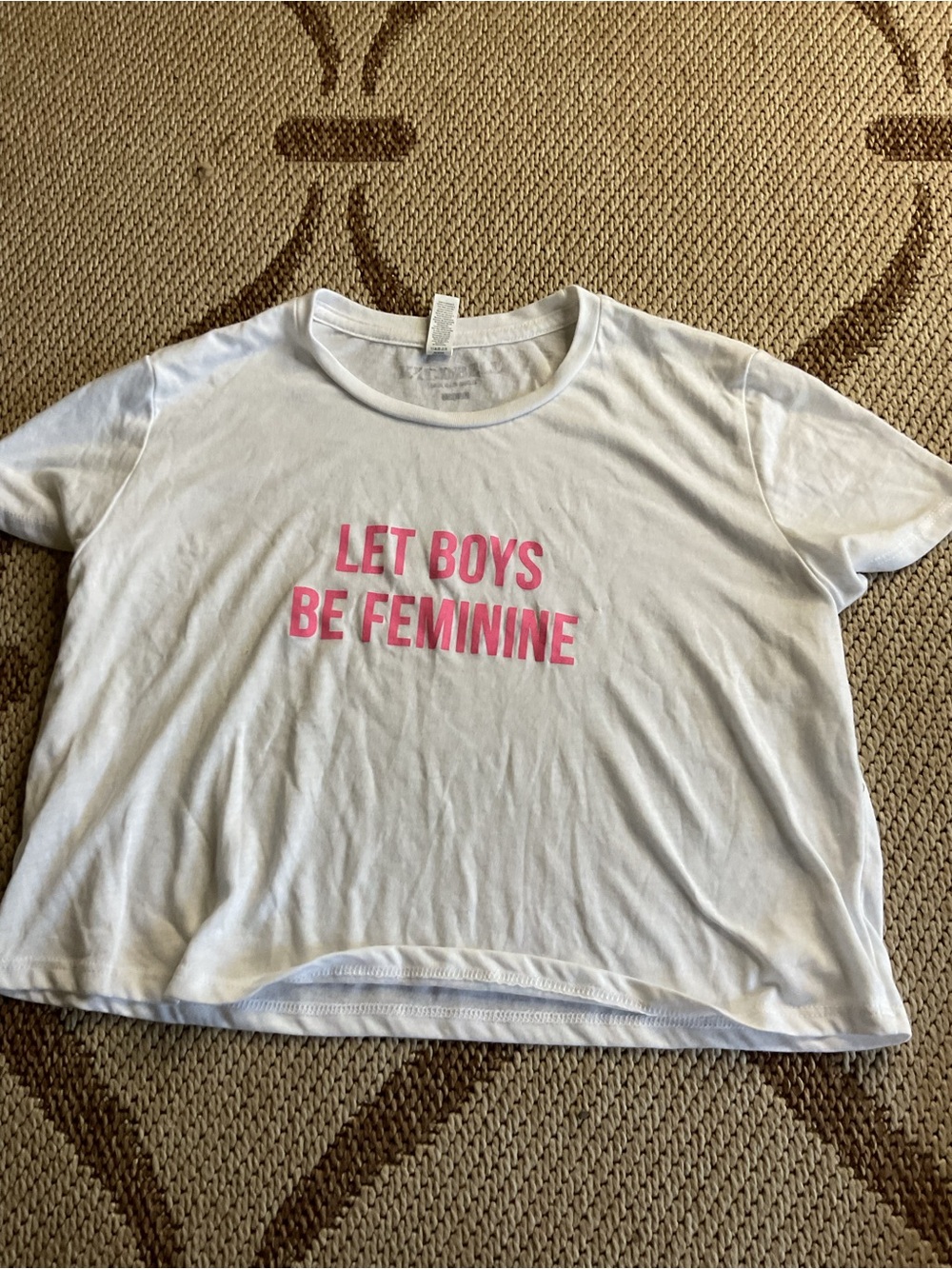 Kiddbell  White Graphic Tee - "Let Boys Be Feminine" - Pink Print